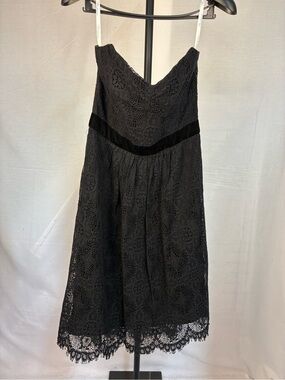 Shoshanna Black Lace Sweetheart Strapless Dress 8